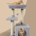 FISH&NAP Cute Cat Tree Kitten Cat Tower for Indoor Cat Condo Sisal Scratching Posts with Jump Platform Cat Furniture Activity Center Play House Grey
