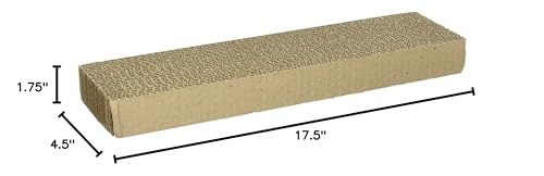 WARE Single Wide Corrugated Replacement Scratcher Pads for Cats (2-pack) - Catnip Included