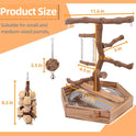 LIMIO Natural Grape Wood Bird Parakeet Playground - Perch Stand for Parakeets, Cockatiels, and Small Birds Toys
