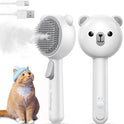 Cat Steam Brush, Brushes for Indoor Cats with Release Button, Dual Speed Spray USB Rechargeable Grooming Supplies, Cat Brush for Shedding Suitable for All Long-haired and Short-haired Pets
