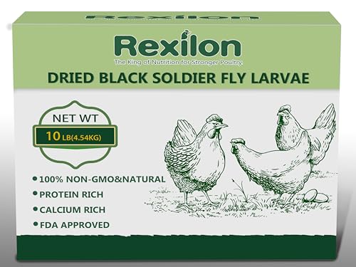 10lb Dried Black Soldier Fly Larvae – Pure Natural, High Protein & Calcium Chicken Feed, Cost-Effective and Premium Quality