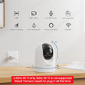 Cinnado Security Camera Indoor-2K 360° WiFi Cameras for Home Security，Pet/Dog/Baby Camera with Phone app, 2-Way Audio, Night Vision, 24/7 SD Card Storage, Works with Alexa & Google Home (2.4Ghz)-D1