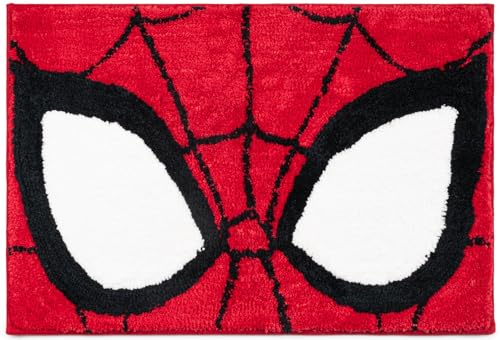 Jay Franco Marvel Spiderman Kids Bath Rug - Soft, Non-Slip, Machine Washable, Red Bathroom Mat 20 x 30