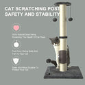 PEEKAB 32" Tall Cat Scratching Post Sisal Scratch Posts,with Hanging Ball and Self-Massage Brush Vertical Scratcher for Indoor Cats and Kittens Gray 32inches