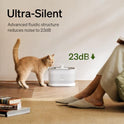 PETLIBRO Cat Water Fountain Stainless Steel Tray, Wireless Pump Cat Fountain, Ultra Quiet Pet Water Fountain, 2.5L Automatic Water Dispenser for Cats, Dual Flow Cat Water Dispenser Easy to Clean