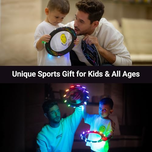 TOSY Flying Ring - 36 RGB Multicolor or 12 Monocolor LEDs, Super Bright, Lost Mode, Auto Light Up, Easter Basket Stuffers Gift for Kid/Teen/Boy/Girl, Safe, Waterproof, Pool/Beach/Camping Toy