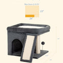 Aechonow Cat Tree for Large Cats, 14Inch Cat Tree Tower with Scratching Post, 20x16.5Inch Perch Bed for Adult Senior Cats, Removable Washable Mat, Dark Gray