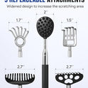 Gelibo Telescoping Large Back Scratcher with 5 Detachable Heads,Rubber Handles Gifts for Him, Gifts for Men, Extendable Back Massager Tool with Beautiful Box