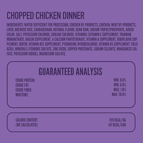A Strong Heart Wet Dog Food, Chopped Chicken Dinner — Real Chicken & Liver — Complete & Balanced for All Life Stages, Made in USA — 13.2 oz Cans, Pack of 12