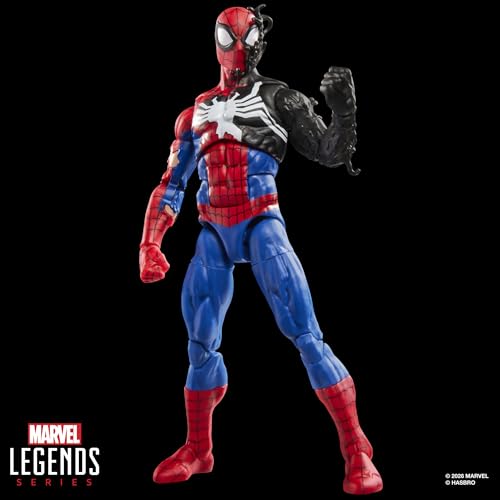 Marvel Legends Series Secret Wars Spider-Man (Alien Costume), Retro Comics Collectible 6 Inch Action Figure with Lenticular Shield