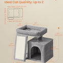 Feandrea Small Cat Tree, Cat Tower Condo, Scratching Ramp, Large Top Perch, Cave, 20.1 x 15.4 x 18.3 Inches, Dove Gray UPCT010GD02S