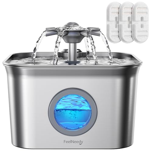 Stainless Steel Cat Water Fountain, 2.8L