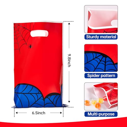 Yzzhaoo 30 Pcs Spider Goodie Bags Party Favors Bags with Handles for Birthday Party Theme Chiristmas Halloween Candy Bag Treat Cookie Gift bags