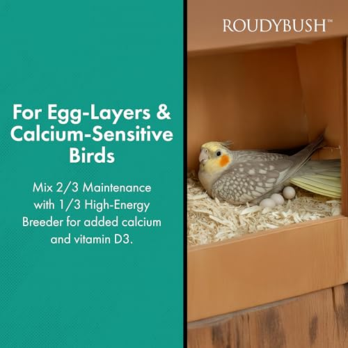 RoudyBush Daily Maintenance Food for Birds - Scientifically Formulated Bird Feed - Bird Food Pellets w/Corn, Wheat, Soy & More - Nutritious & Healthy Feed for Birds (Mini, 44oz)