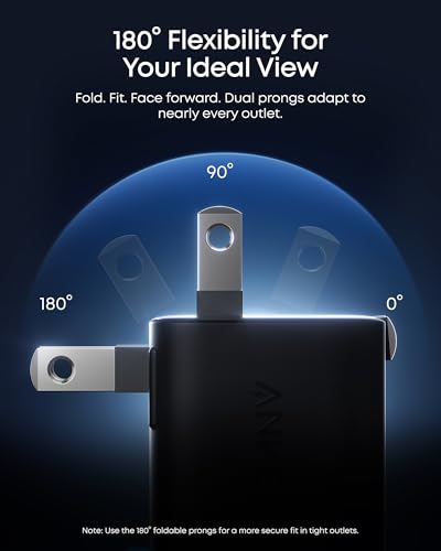 Anker Smart Display Charger,Anker Nano 45W Max GaN Fast Charging USB C Charger Block,180° Foldable Plug,Smart Recognition,Built-in Care Mode,for iPhone17/16/15(Non-Battery,One USB-C Port,No Cable)