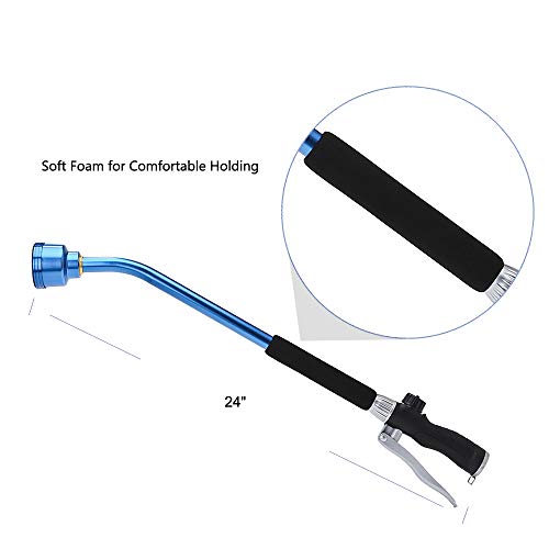 GREEN MOUNT Watering Wand, 24 Inches Sprayer Wand with Superior Stainless Head, Perfect for Hanging Baskets, Plants, Flowers, Shrubs, Garden and Lawn, Blue