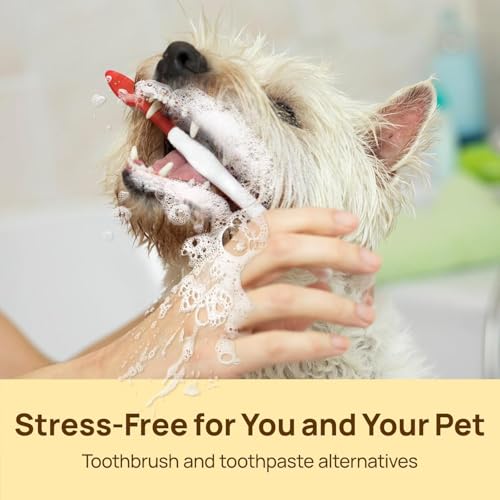 HICC Pet Teeth Cleaning Wipes for Dogs & Cats, Vet-Recommended Remove Bad Breath & Plaque & Tartar Buildup, Dog Tooth Brushing Kit, Dog Breath Freshener, Dogs Toothbrush & Toothpaste Alternatives