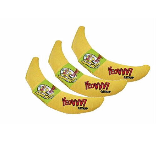 Yeowww! 100% Organic Catnip Toy, Yellow Banana 3 Pack