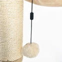 Basics Cat Tower with Hammock Bed and Scratching Post for Indoor Cats, Easy to Assemble, Interactive Hanging Ball, 15.8" x 15.8" x 19.7", Beige