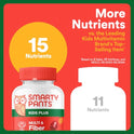 SmartyPants Kids Multivitamin & Fiber Gummies: Prebiotic Fiber to Support Kids Digestion with Vitamin D3, C, Vitamin B12, B6, A, Zinc, Biotin, Folate, Three Fruit Flavors, 90 Count (30 Day Supply)