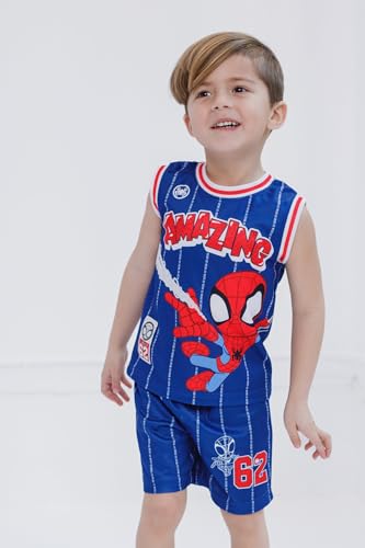 Marvel Boys' Athletic 2-Piece Basketball Jersey and Shorts Set Toddler to Big Kid