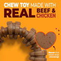 Nylabone Strong Chew Textured Ring Dog Toy Made with Real Beef & Chicken, Durable Chew Toys for Aggressive Chewers, Long Lasting Dog Bone, Keeps Dogs Busy, X-Large Breeds - 50+ lbs
