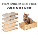 Cat Scratcher Cardboard Scratch Pad Box for Indoor Cats,5pcs Scratching Board Bed Reversible Durable,with Catnip