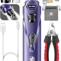 Whisper Quiet Dog Nail Grinder with 4 LED Lights, Safe & Stress-Free for Sensitive Dogs Cats of All Breeds & Sizes, 3 Grinding Bits, 3-Speed, Pet Nail Trimmers, Rechargeable Painless Grooming Kit Blue