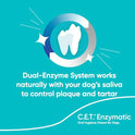 Virbac C.E.T.® Enzymatic Oral Hygiene Chews for Dogs, Large - Plaque & Tartar Control - Single Layer Beefhide with Exclusive Dual-Enzyme System & Tasty Chicken Flavor - Easy to Give Dog Dental Chew