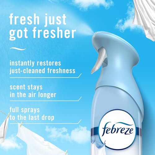 Febreze Air Mist, Air Freshener Spray, Odor Fighting Room Spray, Deodorizer for Home Bathroom Kitchen Office Apartment Dorm Room Classroom, Linen & Sky Scent, 8.1oz (Pack of 6)
