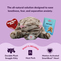 Snuggle Kitty Heartbeat Cat Toy for Kittens and Cats with Real-Feel Pulse and Heat Pack, Calming Sleep Aid for Cat Anxiety, New Kitten Essentials - Tan Tiger