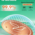 2-Pack Bird Bath Copper Disk, 0.6mm Thick 99.9% Pure Copper Cleaning Disk with Triple-Point Support, Safe Nature’s Purifier Clean Water All Season, Universal for Outdoor Birdbaths Bowls