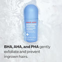 Peach Slices - Smoothing Solution Ingrown Hair Treatment (1.69 oz) - Smooth, Relieve, Soften Skin - 360 Roller - BHA, AHA, PHA, Niacinamide, Licorice - Vegan & Cruelty Free - Korean Skin Care & Beauty