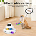 MOHAYA Cat Toys，4-in-1 Interactive Cat Toy for Indoor Cats with Laser, Fluttering Butterfly, Moving Feather and Track Balls - USB Rechargeable Self-Play Kitten Toy (White)