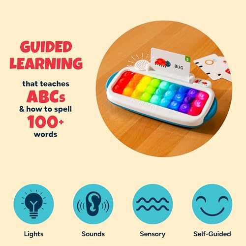 Chuckle & Roar Pop It! ABC & Spelling Keyboard - Multicolor - Smart Letter Guidance with Alphabet Learning Toys - Soft Silicone Keys for Toddler Sensory Toys - Compact Travel Play Kit for Toddlers 1-3