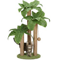 LEMONDA 31.5Inch Cat Scratching Post,Cat Scratcher Tree with 3 Scratching Poles & 2 Interactive Dangling Balls,Cats Scratching Posts for Indoor Kitten & Adult Cats