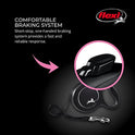 FLEXI New Classic Tape Retractable Dog Leash for Large Dogs Upto 110 lbs. – 26 ft., Black | Tangle Free Pet Walking Leash with One-Handed Brake, Pause, Lock|German Quality Product