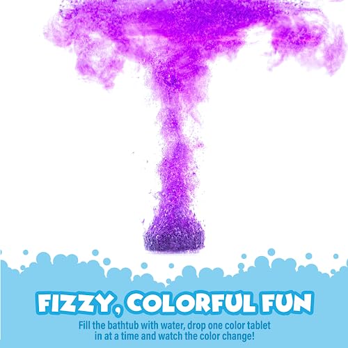 Tub Works® Bath Color Fizzies, 150 Count | Nontoxic & Fragrance-Free | Fizzy, Bath Color Tablets for Kids | Create Colorful Water Water Tablets in 7 Colors for Variety | Bath Bombs for Kids Bathtub