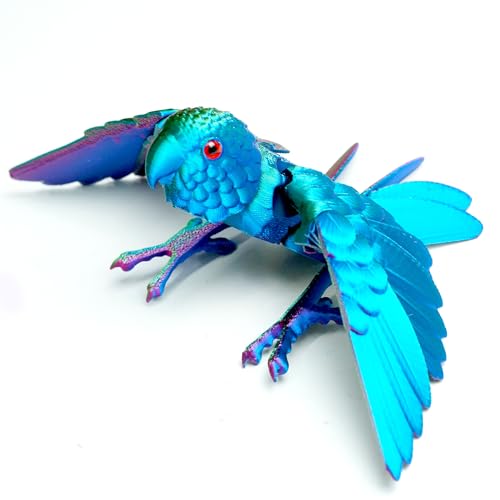 3D Printed Parrot Fidget Toys,Bird with Flexible Wing,Threedee Printing Animals Stuff,Home Office Decor Skeleton Dragon,Festival Gifts Action Figures,3-D Prints Little Live Pets (Colorful)