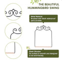 2PK Metal Frame Hummingbird Swings and Perches with Wooden Dowel Black Bird Swing Outdoor Bird Perch Humming Bird Swing (2PK)