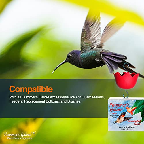 Hummer's Galore Made in USA Hummingbird Food - Ready-to-Mix Hummingbird Nectar, All-Natural Nectar Collector Formula, No Preservatives or Dyes, Makes 64 Ounces (4 Packets Included)