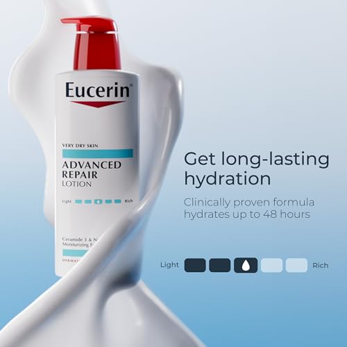 Eucerin Advanced Repair Body Lotion for Very Dry Skin, Unscented Lotion Formulated with Ceramides, Mothers Day Gifts, 16.9 Fl Oz Bottle