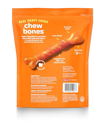 Oinkies Chicken Wrapped Lasting Chew Bone Dog Treats, 25 ct