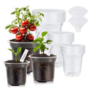 30 Packs Clear Nursery Pots for Plants, 3.5/4/5 Inch High Transparency Plastic Seedling Plant Pot with Drainage Holes, Includes 20 Labels