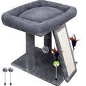 TWDEPART Cat Tree Tower with Cat Scratching Post for Indoor Cats, Activity Centre Climbing Tree with Scratching Board and Playful Toy Balls, Grey