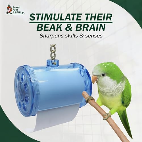 Sweet Feet & Beak Shred Master - Perfect Bird Cage Toy for All Birds - Shredding & Engagement - Safe, Non-Toxic, Easy to Install Parrot Cage Accessories - Small
