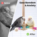 9" Hanging Bird Perch Toy for Cage, 360° Silent Free-Spin, Wooden Bird Cage Accessories, Relieve Boredom Anxiety, for Parrots, Parakeets, Cockatiels, Small to Medium Birds, with Poplar Swing