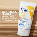 CeraVe Hydrating Mineral Sunscreen SPF 30 with Sheer Tint, Tinted Mineral Sunscreen with Zinc Oxide & Titanium Dioxide, Blends Seamlessly For Healthy Glow, Medium, 1.7 Fluid Ounce