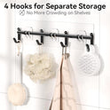 YASONIC Shower Caddy Adhesive, 100% Rustproof Shower Organizer with Soap Holder, 6 Pack Large Capacity shower Shelves for Inside Shower, No Drilling Bathroom Organizers and Storage for Home Decor