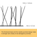 OFFO Black Pre-Assembled Bird Spikes, 304 Stainless Steel Pigeon Spikes for Outside, Cover 10.8 Feet, Easy Installation for Balcony, Roof, Window Sills, Keep Building Surfaces Clean